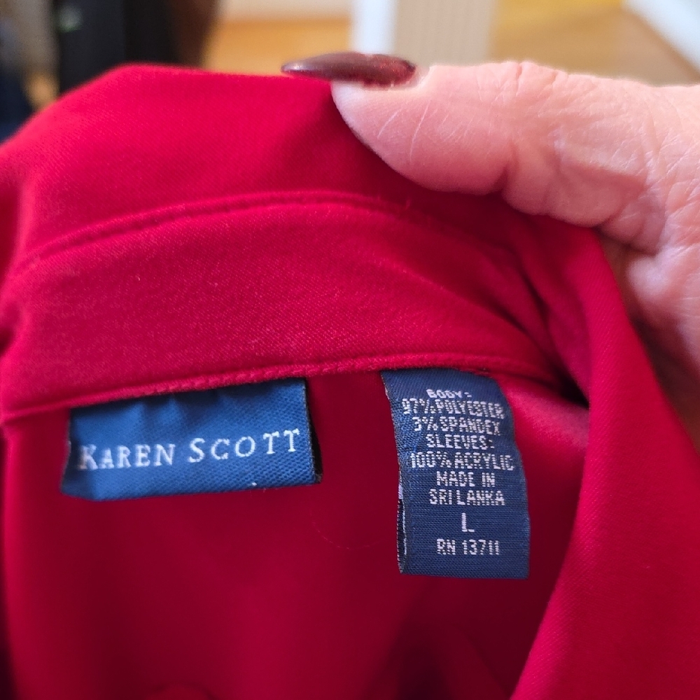 Karen Scott Vibrant Red Button-Down Shirt - Picture 4 of 4